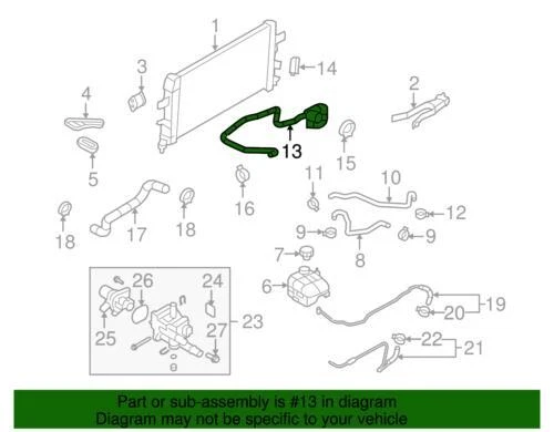 Manguera de salida de radiador de gas genuina GM 2008 Saturn Astra XE XR 1,8 L L L4 13118272 Foto 4 de 4