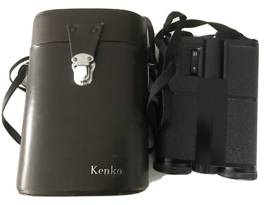 Vintage Kenko Field Binocular with Original Leather Case  6x~12x30 Coated Optics
