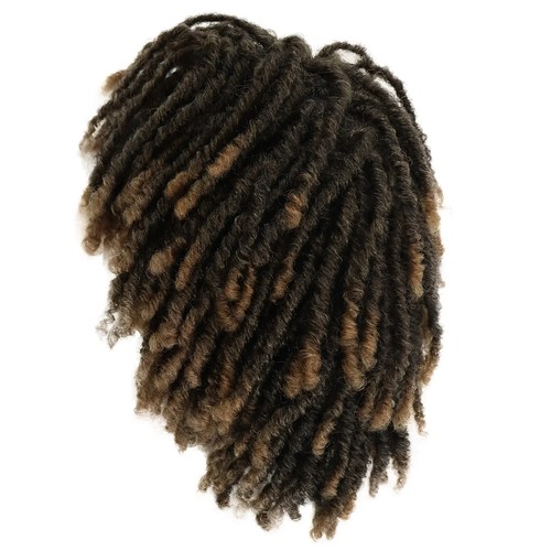 Synthetic Short Braided Wig for Men Brown Crochet Twist Hair Wig Natural Wig Man - Picture 4 of 17