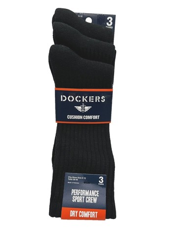 NEW 5 PAIR PACK DOCKERS SMART 360 FLEX MENS SPORT CREW SOCKS BLACK SIZE  6-12 737899624955| eBay