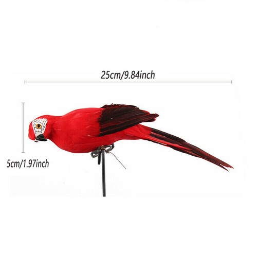 12Pcs 25CM Artificial Parrot Simulation Fake Birds Model Garden Yard Lawn Decor - Afbeelding 2 van 11