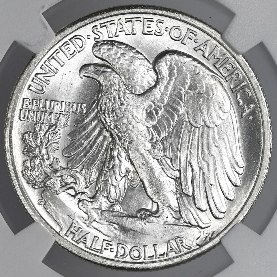 1944-S 50C WALKING LIBERTY HALF DOLLAR NGC MS65☆* #8164292-002 ☆NGC STAR GRADE☆* - Image 3 of 4