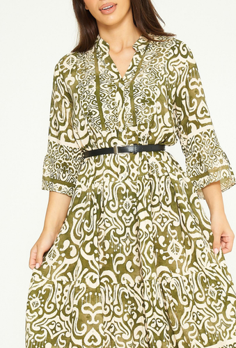 Long Paisley Printed Dress 100% Viscose One Size - Picture 4 of 4