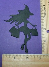 5 WITCH SHOPPING cardstock paper die cut embellishments scrapbook HALLOWEEN