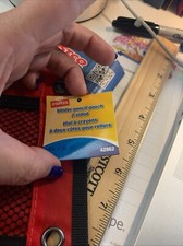 Staples Binder Pencil Pouch 2 sided 3 Ring Red NWT
