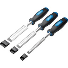 Draper 3 Piece Soft Grip Bevel Edge Wood Chisel Set