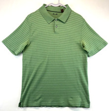 Tasso Elba Golf Shirt - Mens Medium - Green Polo Shirt - Striped 1937 