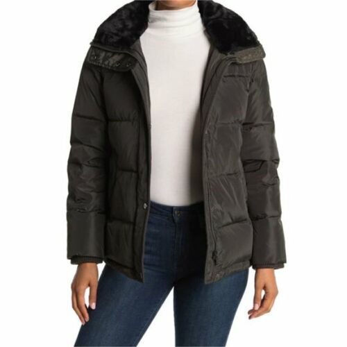 Ralph Lauren Womens Green Full Zip Hooded Quilted Down Feather Jacket Sz M NWT