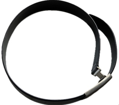 PRADA Unisex Black Leather Belt 30in/75cm Military Style 