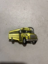 Vintage Yellow School Bus Brass Belt Buckle The Great American company USA 3”