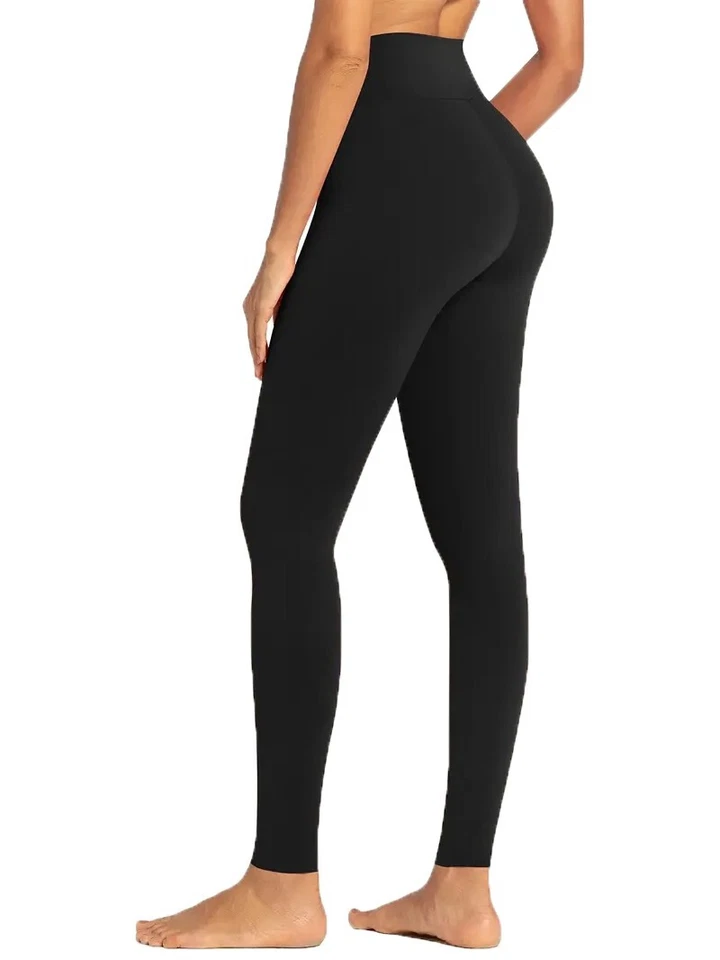 6 Pcs Pack Women Winter Fleece Leggings Full Length NWT One Size Black Color - Image 3 of 4