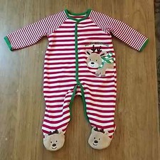 Little Me My First Christmas 6M Sleeper EUC