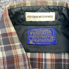 Vintage 60s Pendleton Mens Small High Grade Western Shirt Virgin Wool Pearl Snap