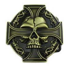 Pirates Skull Belt Buckle Western Cowboy Native American Motorcyclist SK-02-G 