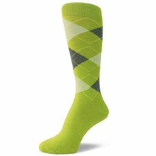 XL Extra Large Size Men's Argyle Dress Socks,Lime Green/Charcoal Grey/Light Lime