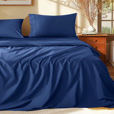 Luxury 100 Egyptian Cotton Sheets Set - 1000 TC, California King, Navy Blue
