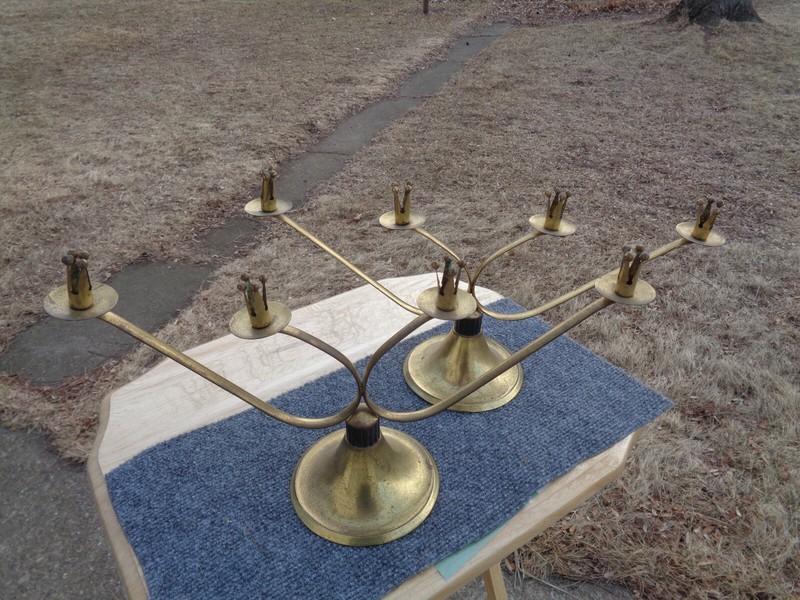 Spooky Old Candelabra Large Metal Branched Candle Stick Holders