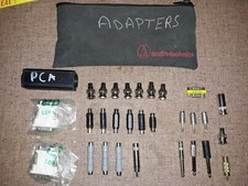 20EE70 ASSORTED ADAPTERS, WITH POUCH: 9 RCA F-F, 7 BNC M   RCA F, ET AL, VGC