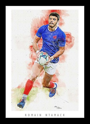 Romain Ntamack France Rugby Artwork Portrait A3 Print Ebay