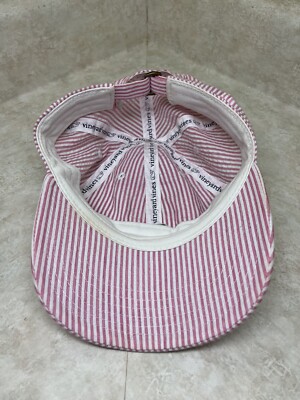 Vineyard Vines Pink White Seersucker Adjustable Strap Hat  display picture 3