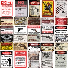 Retro Gun Metal Tin Signs Vintage Poster Man Cave Plates Bar Pub Club Wall Decor