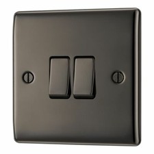 BG Nexus Black Nickel Switches & Sockets Full Range Polished Chrome Black Insert