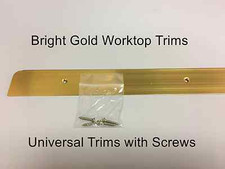 Kitchen Worktop Edging Trim BRIGHT GOLD END CAP 40mm with screws. BARGAIN OFFER