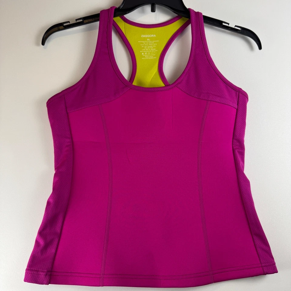 Camiseta sin mangas Zaggora rosa de neopreno calce térmico compresión espalda corredor XL Foto 2 de 4