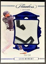LUIS ROBERT 2020 Flawless #/14 Sapphire ROOKIE Game Used JUMBO 3 Color Patch 