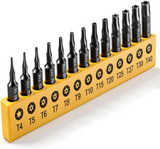 Torx Star Punch  Security Bit Set 13PCS 1-Inch, S2 Steel Tamper Proof Bits with