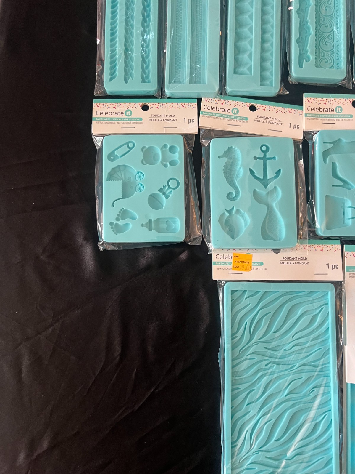 15 LOT CELEBRATE IT FONDANT MOLD BLUE SILICONE BAKEWARE NEW