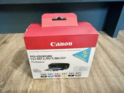 Original Canon PGI-550/CLI-551 Tintenpatronen (6) Multipack - Neu & Versiegelt