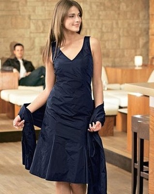 NEU: COCKTAIL KLEID NOBEL SCHIMMERNDER TAFT 34 SINGH S. MADAN dunkelblau *185357