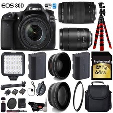 Canon EOS 80D DSLR Camera with 18-135mm is STM Lens  75-300mm III Lens  LED 