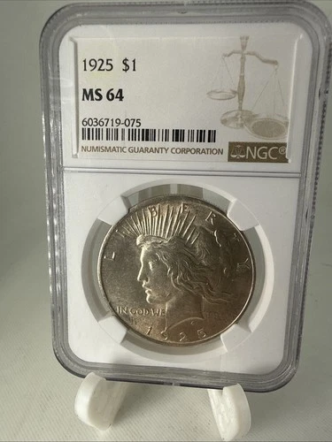 1925 Philadelphia Peace Silver Dollar $1 NGC MS64