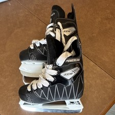 CCM Powerline Youth Ice Hockey Skates 10J Black White Lace Youth Ice Hockey