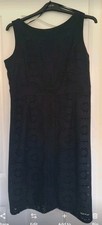 Planet Very Dark Navy Shift Dress Lace Overlay Size 16