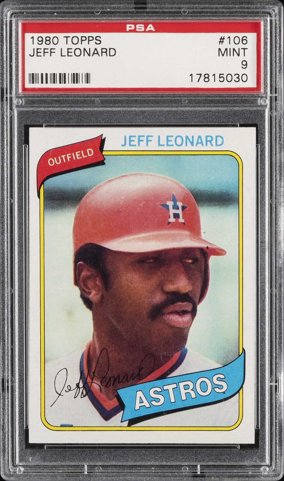 1980 TOPPS #106 JEFF LEONARD PSA 9