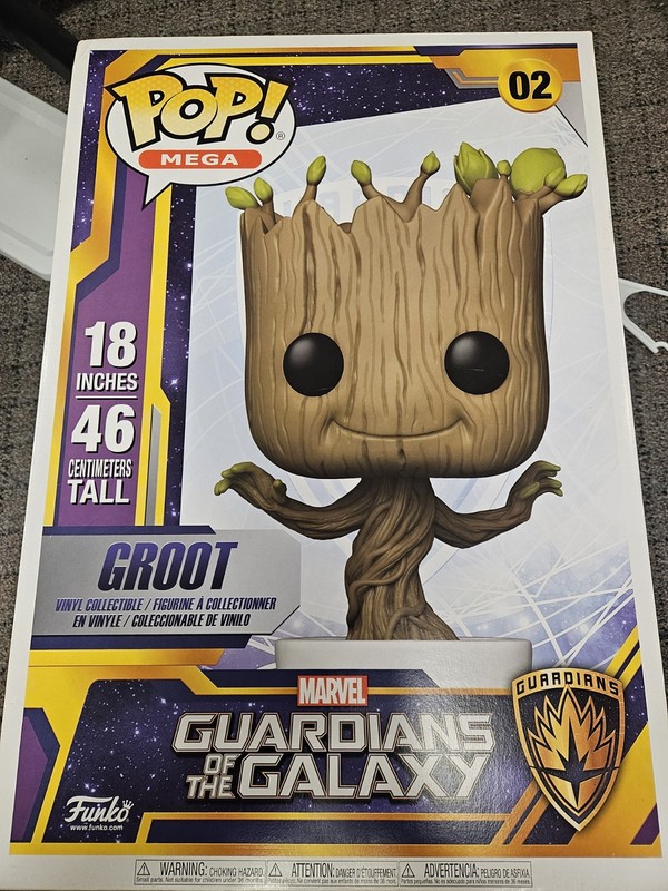 Funko Pop Guardians of the Galaxy Groot #01 SUPER SIZED 18 In WOW! Marvel Used