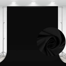 10 x 7 FT Black Backdrop Background for Photography, High Density Polyester Fabr