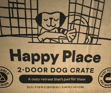 EveryYay Happy Place 2-Door Dog Crate Size S 24.5 L X 18 W X 19 H Inches