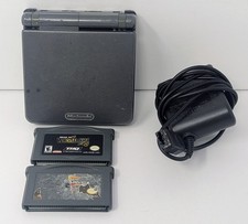 Nintendo Game Boy Advance SP Graphite AGS-101 Handheld Console Bundle w 2 Games!