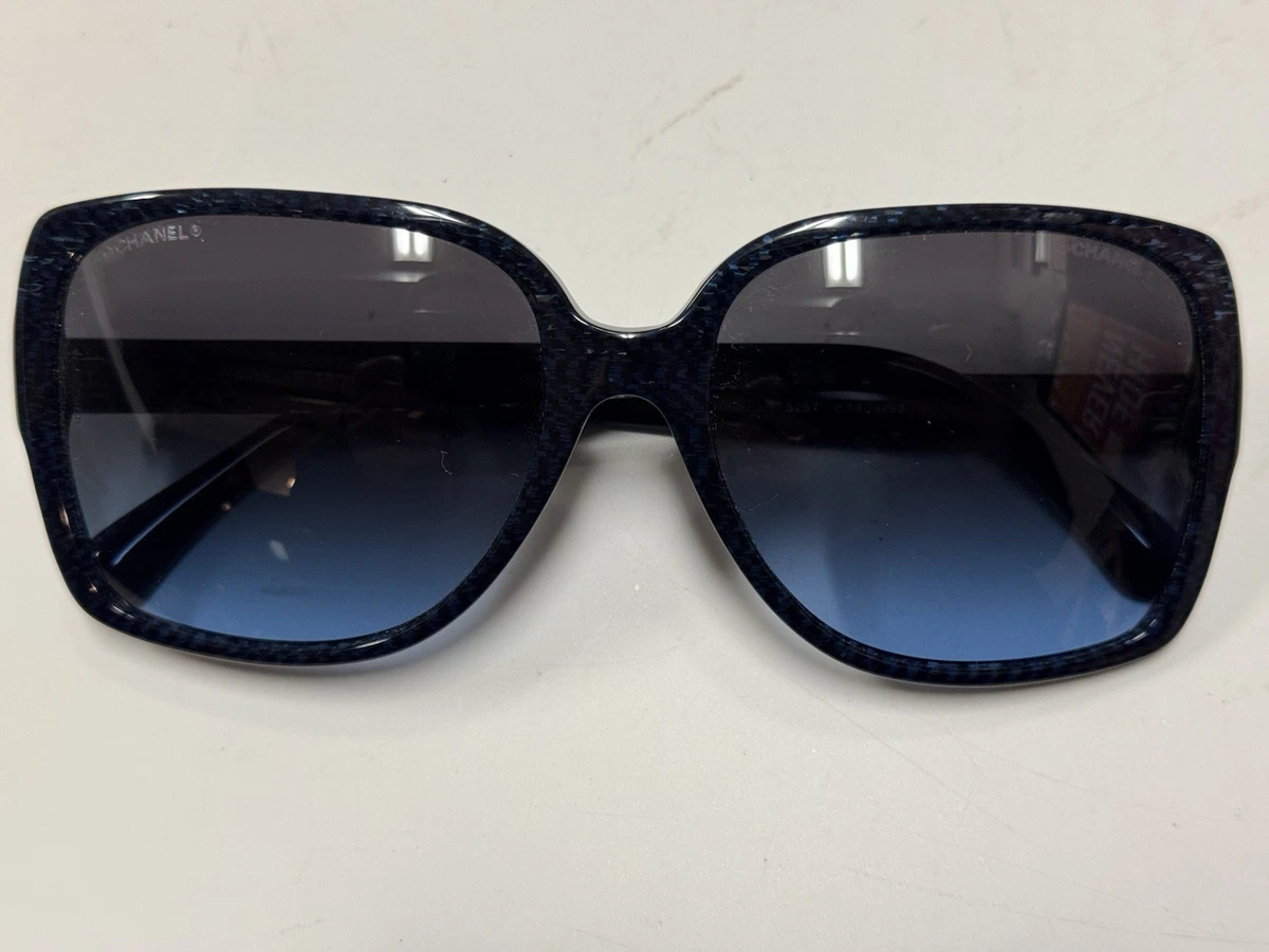 Chanel Sunglasses Womens 58mm Adult Blue Navy Square Gradient 5218 c.1218/3C CHANEL Sunglasses: Square Sunglasses, acetate — Fashion | CHANEL main image 4