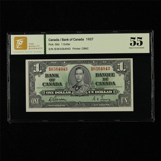 1937 Canada Bank of Canada 1 Dollar Pick#58d