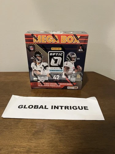 2024 Panini Donruss Optic Football Trading Cards Mega Box NFL Blue Hyper