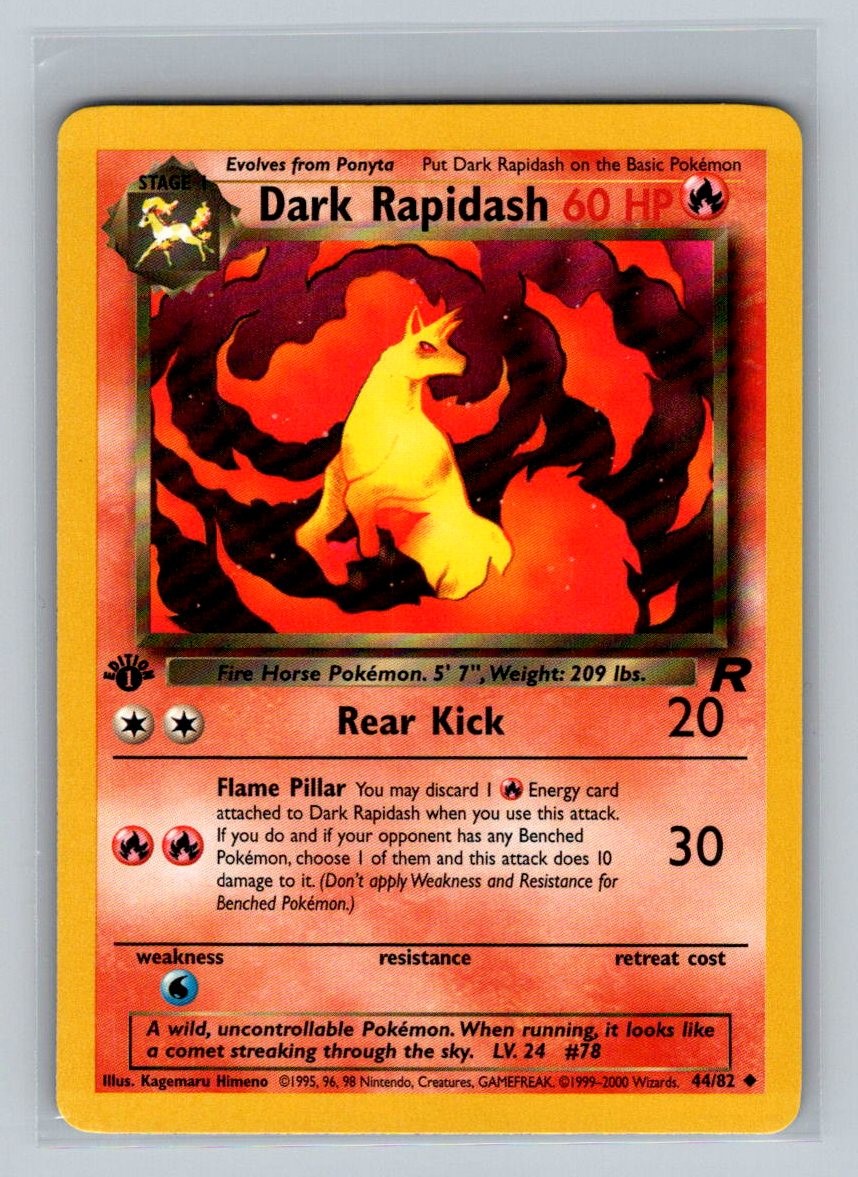 Dark Rapidash 1st Edition Pokemon TCG Team Rocket 44/82 NM