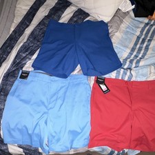 Roundtree Yorke Performance Men's Straight Fit Light Blue Shorts 7" Inseam