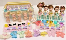 Tyco Quints Lot 10 Babies Stroller Rocking Horses Guitars Hats Bottles Clothes..