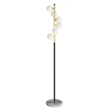 Lighting KU300205 White Glass Shade and Marble Base Elegant Modern Creative F...