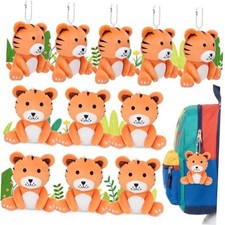 12 Pcs Stuffed Animals Bulk for Kids 4.7 Inch Soft Plush Keychains Gifts Tiger